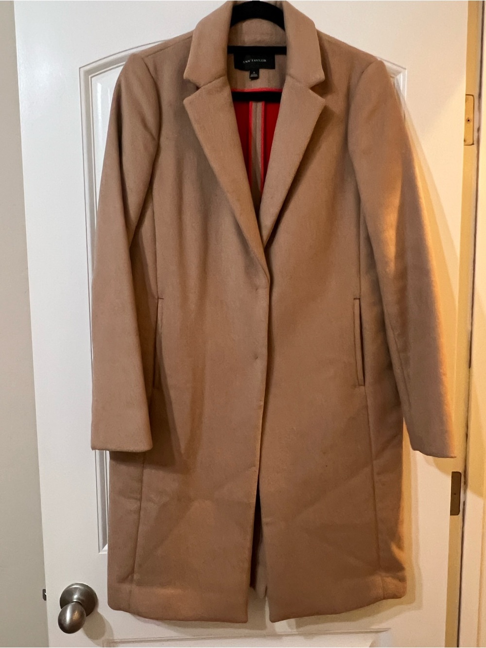 Ann Taylor Women's Camel Trench-Style Wool Blend Coat